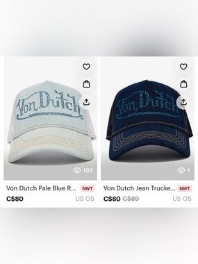Von Dutch Trucker Hat BUNDLE - Light Blue & Dark Blue